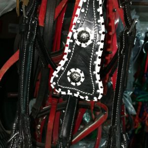 CABEZADA DOBLE COSIDA A MAQUINA CON ROMBO